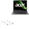 BoxWave Stand and Mount Compatible with Acer Spin 5 (SP513-55N) - Pocket Aluminum Stand 3-in-1, Portable Multi Angle Viewing Riser - Metallic Silver view 1