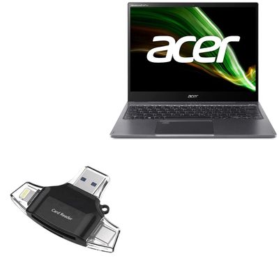 BoxWave Smart Gadget Compatible with Acer Spin 5 (SP513-55N) - AllReader SD Card Reader, microSD Card Reader SD Compact USB - Jet Black
