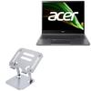 BoxWave Stand and Mount Compatible with Acer Spin 5 (SP513-55N) - Executive VersaView Laptop Stand, Ergonomic Adjustable Viewing Angle Metallic Riser - Metallic Silver view 1