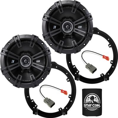 KICKER Front/Rear Door 6.5 Speakers Kit for Honda Pilot 2009-2022 Upgrade Kit - Pair of DS Series 6 1/2 Inch Coaxial Speakers with Adapters and Harnesses - DSC650, 43DSC6504