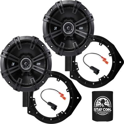 KICKER Speakers 6.5 inch for Cadillac Escalade ESV/EXT 2007-2014 Upgrade Kit - Pair of DS Series with Adapters and Harness, Coaxial 6 1/2 Car Audio Front Door Speaker DSC650, 43DSC6504