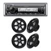Kenwood KMR-M332BT Car & Marine Stereo | Plus 2X KFC-1613MRB/W 6.5 Inch 2 Way Coaxial Waterproof Marine Motorsports Boat Speakers, Pair, 4 Ohm, 100 Peak Watts (Black) view 1