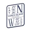 Lantern Press Sticker Marco Island, Florida, Latitude and Longitude, Lantern Press Artwork Die Cut Vinyl, (Waterproof Decal for Cars, Water Bottles, Laptops, Coolers), Small view 1