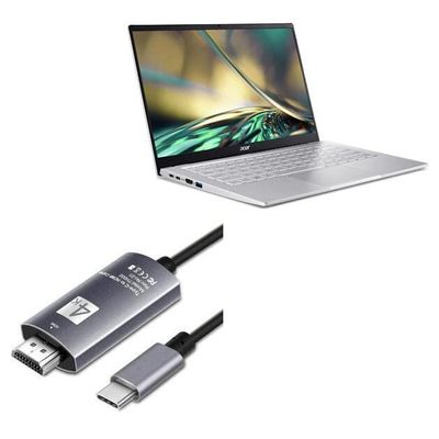 BoxWave Cable Compatible with Acer Swift 3 (SF314-512) - SmartDisplay Cable - USB Type-C to HDMI (6 ft), USB C/HDMI Cable - Jet Black