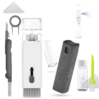Walrfid Screen Cleaner and 7-in-1 Electronics Earbud Screen Keyboard Cleaner Kit for Phone Laptop Computer TV Screen- Grey