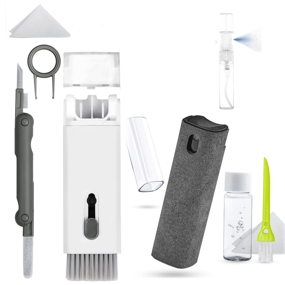 Walrfid Screen Cleaner and 7-in-1 Electronics Earbud Screen Keyboard Cleaner Kit for Phone Laptop Computer TV Screen- Grey