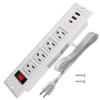 20W Mountable Power Strip USB C Recessed Power Strip USB-C Fast Charge 4 Outlet 3 USB Multiple Protection Built in Conference Desk Counter Workbench for PC Home Electric Appliance White view 1