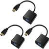 QINGLER HDMI to VGA, Gold-Plated HDMI to VGA Adapter (Male to Female) for Computer, Desktop, Laptop, PC, Monitor, Projector, HDTV, Chromebook, Raspberry Pi, Roku, Xbox and More - Black, 3 Pack view 1