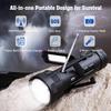 PPLEE Emergency Weather Radio NOAA Certified, Hand Crank Solar Flashlight Radio with Cell Phone Charger, Portable AM FM Battery Powered Radio, Reading Lamp, SOS Alarm for Hurricane Camping Survival view 2