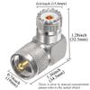2PCS UHF PL259 Right Angle 90 Degree Coax Adapter, SO239 Male PL259 to Female Right Elbow Coaxial Connector Adapter, UHF Male to SO239 Female L Shape Coax Connector for CB Radio, Antenna, etc view 2