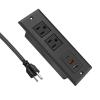 20W Recessed Power Strip USB C Fast Charge Desk Power Outlet Type C Flush Mounted Extension Power Plug for Conference Countertop Desktop Drawer Sofa view 3