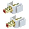 TUDIN 2 Pcs RCA Audio Video Keystone Jack Female to Female Coupler Red Center White view 1