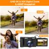 4K Digital Camera for Photography Autofocus 16X Digital Zoom, 48MP Vlogging Camera with 32GB SD Card, 3'' 180 Flip Screen Compact Camera,2 Batteries view 3