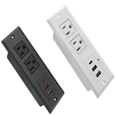 4 LEAF 20W Recessed Power Strip USB C Fast Charge Desk Power Outlet Type C Flush Mounted Extension Power Plug for Conference Countertop Desktop Drawer Sofa ETL Listed