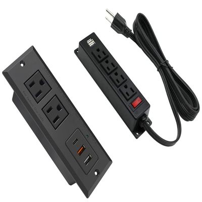 20W Recessed Power Strip USB C Fast Charge Desk Power Outlet Product Image Mountable Power Strip with USB Ports,Wall Mount Power Outlets
