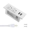 20W Recessed Power Strip USB C Fast Charge Desktop Power Strip with 2 Outlets 2 USB view 2