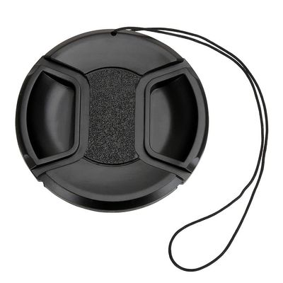 BOWONG Universal Center Pinch Snap-on Front Lens Cap 40.5mm 46mm 49mm 52mm 55mm 58mm 62mm 67mm 72mm 77mm 82mm For Canon Nikon Sony Pentax Olympus Fuji Camera with String (77mm)