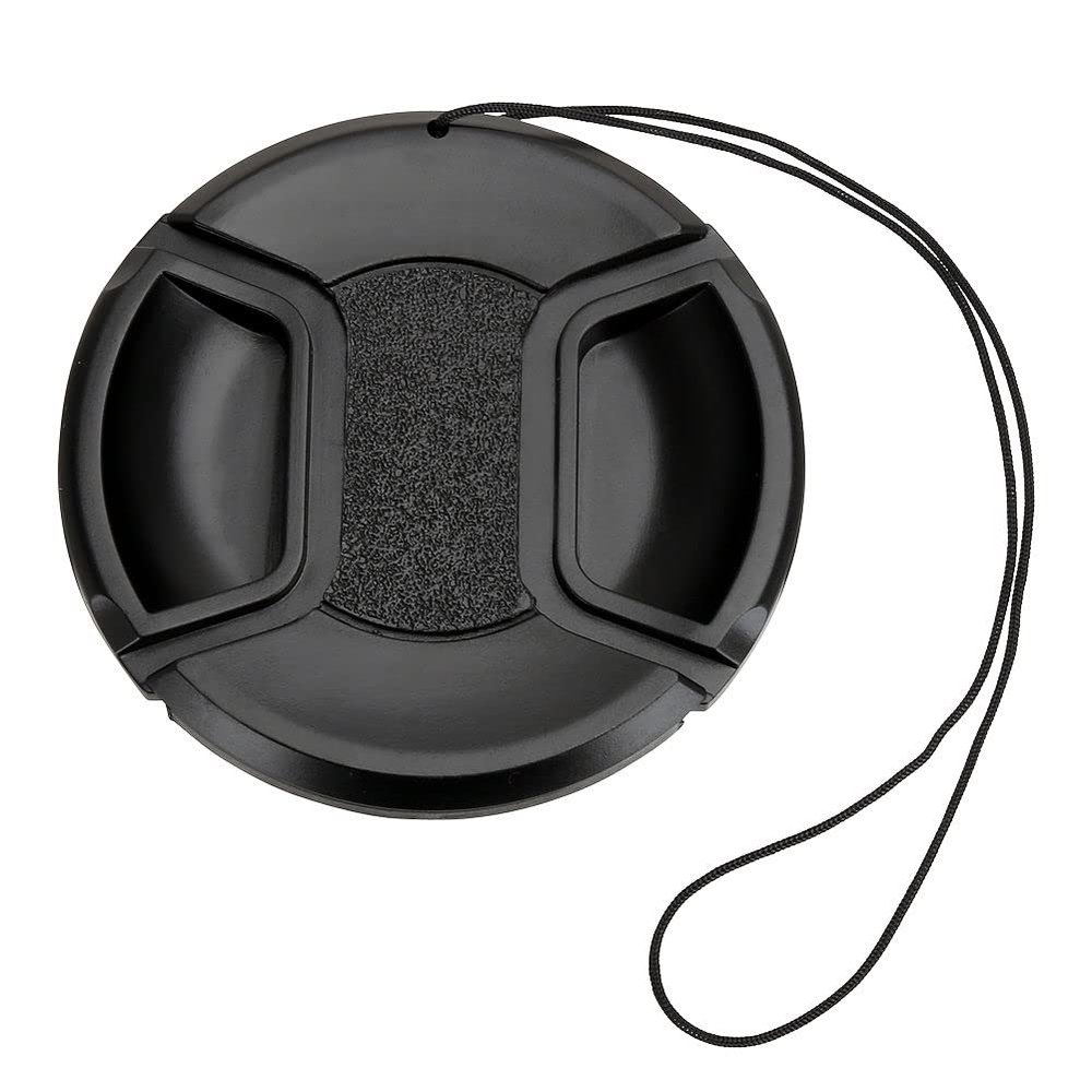 BOWONG Universal Center Pinch Snap-on Front Lens Cap 40.5mm 46mm 49mm 52mm 55mm 58mm 62mm 67mm 72mm 77mm 82mm For Canon Nikon Sony Pentax Olympus Fuji Camera with String (77mm)
