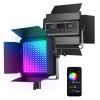 NEEWER RGB1200 RGB LED Video Light Panel with APP/2.4G Control, 60W Studio Photography Lighting 22000Lux@0.5m/1% Precise Min Dimming/360 Full Color/ CRI97+/TLCI98+/2500K-8500K/18 Effect with Barndoor view 1