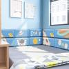 Blue Anti-Collision Leather Wall Sticker, Bedroom Tatami Children's Room 3D Wall Panel Self-Adhesive Wall Mat(1 PCS-4) view 3