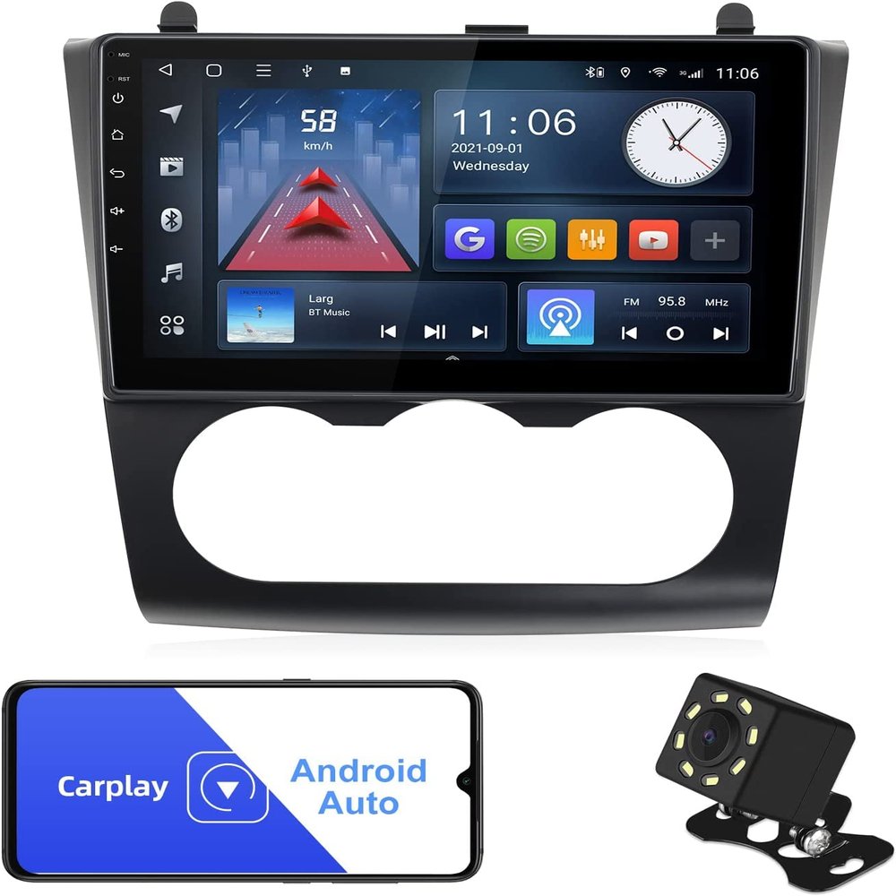 Aumume 9' Android 10 Car Radio for Nissan Altima Teana 2008 2009 2010 2011 2012 IPS HD Touchscreen Screen Double Din Car Stereo with Carplay & Android Auto Support Backup Camera GPS Navi FM WiFi BT