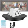 BEZAX Electric Rotating Turntable, 360 Degree Motorized Turntable Display Stand for Photography Video Shooting Props Jewelry,Black-60cm view 2