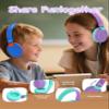 MIDOLA Kids Headphone Wired Volume Limited 85/94dB Over-Ear/On-Ear Foldable Headset with Microphone Hearing Protection Headphones for Toddler Boy Girl Child School Learning Pad Tablet Purple view 2