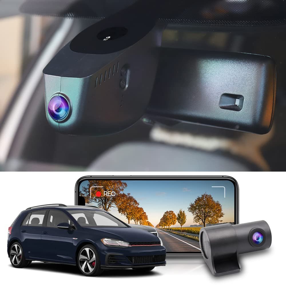 Fitcamx Front 4K+Rear 1080P Dash Cam Adapts for Volkswagen Golf GTI, Golf R 2015-2025 & Golf (Model A), OEM Look, Dual HD Video, Loop Recording, WiFi & APP, Parking Mode, Easy to Set, 128GB Card