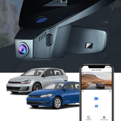 Fitcamx 4K Dash Cam Suitable for Volkswagen Golf GTI Golf R 2015-2025 (Model B) & Golf, OEM Factory Look, 2160P UHD Video, Built-in WiFi & APP, Loop Recording, Parking Sensor, Plug & Play, 64GB Card