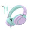 MIDOLA Headphone Kids Volume Limited 85/110dB Wired Over-Ear/On-Ear Foldable Headset with Inline Cable AUX 3.5mm Cord Mic for Boy Girl Child PC Notebook Tablet Light Purple view 1