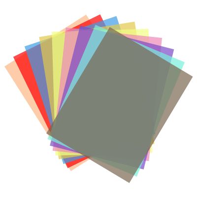Andoer Andoer 9 * 2 Colors/Set Transparent Gel Lighting Filter 30 * 21cm/ 12 * 8.3in Overlays Tinted Correction Gels Light Filters Plastic Sheets for LED Light Studio Flash Strobe DJ Light