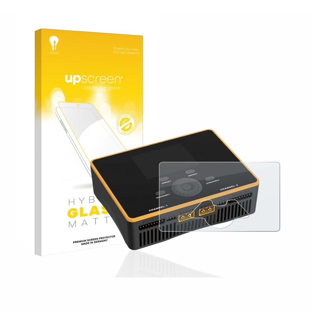 upscreen Matte Screen Protector Glass Film compatible with Junsi iCharger DX8 Duo - Anti-Glare, Anti-Fingerprint, 9H Glass Protection