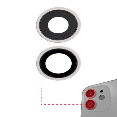 Best Shopper - Replacement Back Camera Lens with Bracket & Bezel Compatible with iPhone 12/12 Mini (Aftermarket Plus) (White)