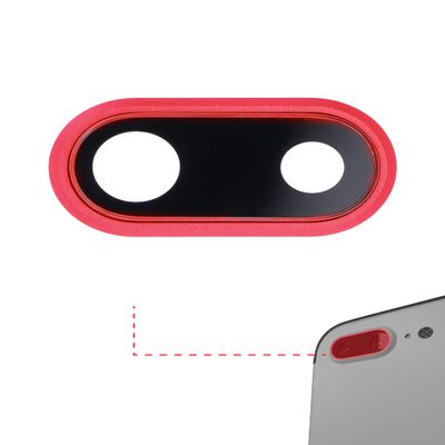 Best Shopper - Replacement Back Camera Lens with Bracket & Bezel Compatible with iPhone 8 Plus (Red) (10 Pack) (Real Sapphire l Premium)