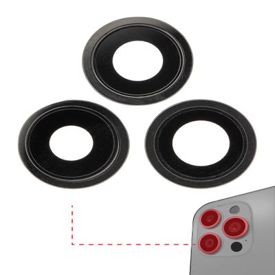 Best Shopper - Replacement Back Camera Lens with Bracket & Bezel Compatible with iPhone 12 Pro Max (Aftermarket Plus) (Graphite)