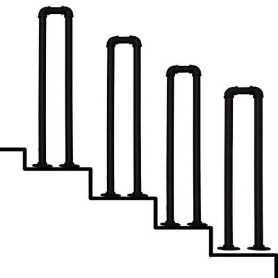 Pealihuy Staircase Handrails for Indoor/Outdoor Loft Matte Black Wrought Iron Banister Hand Railing for Concrete Or Wood,Outdoor Or Indoor,Walkway,Porch,50cm
