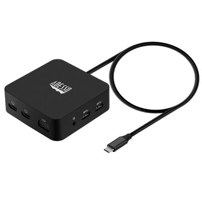 Adesso USB C Docking Station Multiport Adapter Type C Hub 2 HDMI Support 4K, VGA, RJ45 Ethernet Port, 65W PD Charging, 2*USB, SD/TF Card Reader, 3.5mm Audio Jack (TAA Compliant)