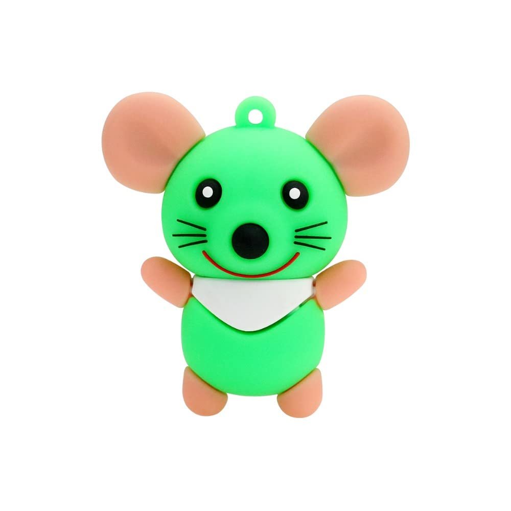 128GB Green Mouse Model Flash Drive USB 2.0 High Speed Memory Stick Thumb Drive Jump Drive Zip Drive for Data Storage and Backup