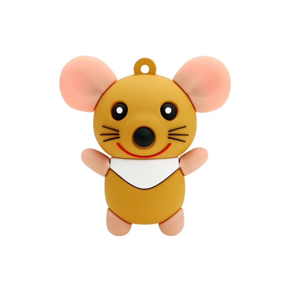 128GB Brown Mouse Model Flash Drive USB 2.0 High Speed Memory Stick Thumb Drive Jump Drive Zip Drive for Data Storage and Backup