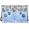 AIBIIN 8x6ft Winter Christmas Backdrop for Photography Blue Bell Glitter Bokeh Snowflake Snow White Pearl Photography Background Holiday Kid Family Portrait Xmas Tree Banner Photo Booth Studio Props view 4