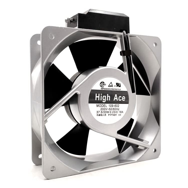 109-602 AC200V 0.23/0.18A 16050 37.5/33W 16CM 2-pin Aluminum Frame Cooling Fan