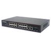 16 Port PoE Gigabit Switch with Up-Link and SFP, 200W, IEEE 802.3 af/at for IP Camera Wireless AP CCTV Security Camera System ,Desktop or Wall Mount view 2