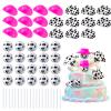 60Pcs Disco Cowgirl Pary Cake Decoration, 20Pcs Disco Ball Cup Toppers 10Pcs Mini Pink Cowgirl Hats 10Pcs Cow Print Cowboy Hats Westen Cowgirl Party Birthday Table Decor view 1