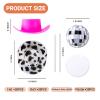 60Pcs Disco Cowgirl Pary Cake Decoration, 20Pcs Disco Ball Cup Toppers 10Pcs Mini Pink Cowgirl Hats 10Pcs Cow Print Cowboy Hats Westen Cowgirl Party Birthday Table Decor view 2