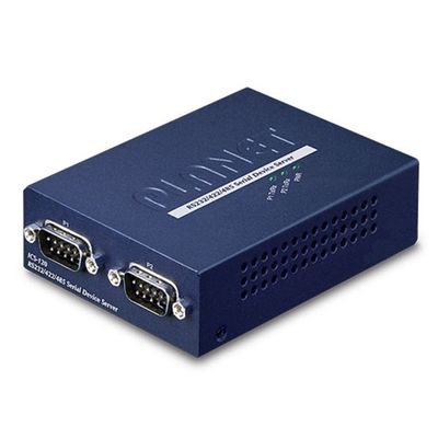 Planet 2-Port RS232/422/485 Serial Device Server 2-Port, W125796065 (Device Server 2-Port RS232/422/485 Serial, 10/100Base-T(X), 5.5 mA, 97 x 70 x 26 mm, 189 g, -10-60)