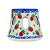 Polmedia Polish Pottery Heater UNIKAT - Strawberries and Cream Pattern Handmade in Boleslawiec Poland + Certificate of Authenticity view 2