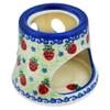 Polmedia Polish Pottery Heater UNIKAT - Strawberries and Cream Pattern Handmade in Boleslawiec Poland + Certificate of Authenticity view 3