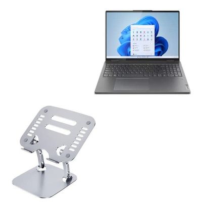 BoxWave Stand and Mount Compatible with Lenovo Yoga 7i (16 in - 82UF) - Executive VersaView Laptop Stand, Ergonomic Adjustable Viewing Angle Metallic Riser - Metallic Silver