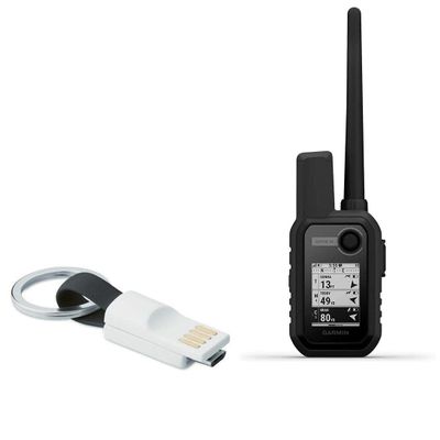 BoxWave Cable Compatible with Garmin Alpha 10 - Micro USB Keychain Charger, Key Ring Micro USB Cable - Jet Black