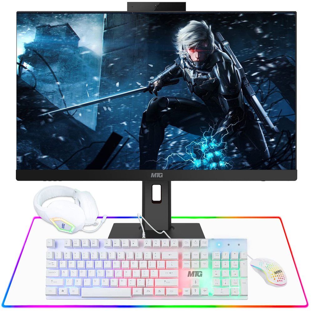Gaming All in one PC 24 Inch FHD Touchscreen, MTG Yama, Intel Core i5 10th Gen, 8GB RAM, 240GB NVME / 2TB SSD, AMD RX 550 4GB DDR5 Graphics, Webcam, Gaming Kit, Windows 11